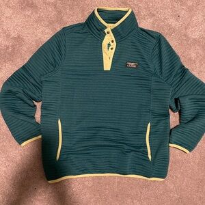 L.L. Bean Teal and Yellow Button-Up
